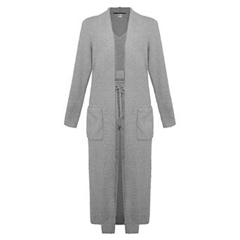 Women's Gray Oklahoma Sooners 3 pc Fuzzy Pants, Tank and Robe Set