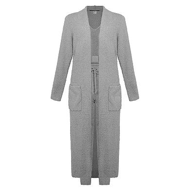 "Women's Gray Oklahoma Sooners 3-Piece Fuzzy Pants, Tank and Robe Set"