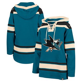 Women's '47 Teal San Jose Sharks Superior Lacer Pullover Hoodie