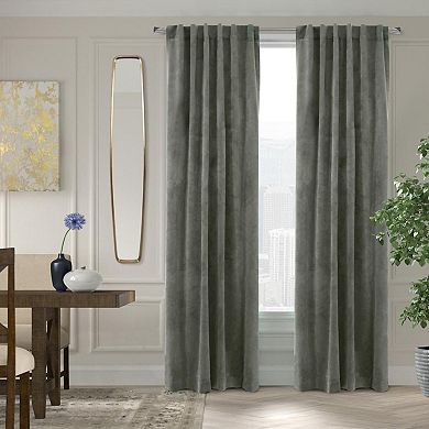 Seren Room Darkening Window Treatment Dual Header Curtain Panel For Bedroom Livingroom