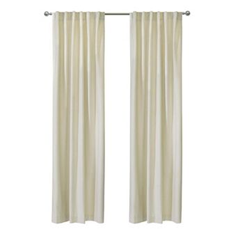 Seren Room Darkening Window Treatment Dual Header Curtain Panel For Bedroom Livingroom