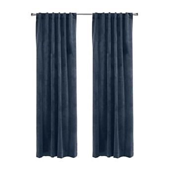 Seren Room Darkening Window Treatment Dual Header Curtain Panel For Bedroom Livingroom