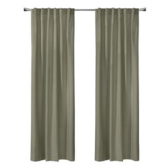 Seren Room Darkening Window Treatment Dual Header Curtain Panel For Bedroom Livingroom