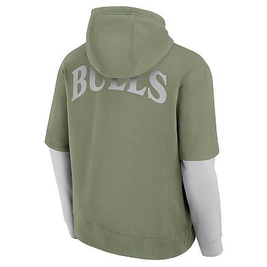 Men's Fanatics Olive Chicago Bulls Elements Sleek Pullover Hoodie
