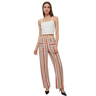 Womens Multi Stripe High-waisted Palazzo