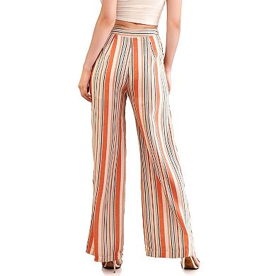 Womens Multi Stripe High-waisted Palazzo