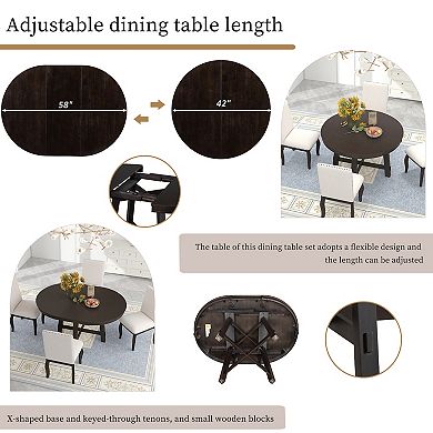 Merax Round Extendable Dining Table