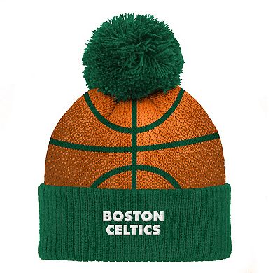 Infant Kelly Green Boston Celtics Basketball Head Cuffed Knit Hat with Pom