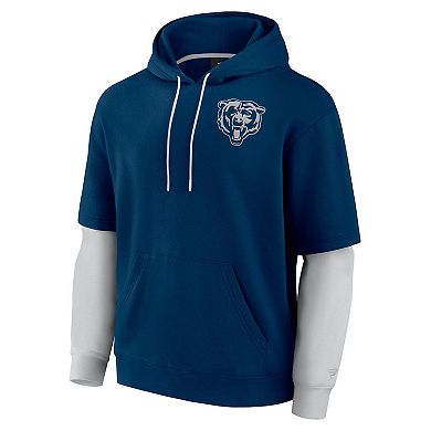 Unisex Fanatics Navy Chicago Bears Sleek Elements Pullover Hoodie