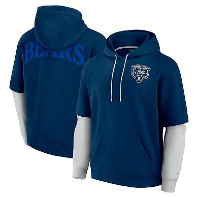 Unisex Fanatics Navy Chicago Bears Sleek Elements Pullover Hoodie