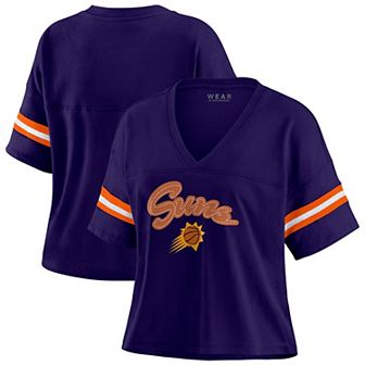 Women's WEAR by Erin Andrews Purple Phoenix Suns Plus Size Color Block Boxy V-Neck T-Shirt