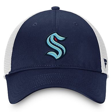 Men's Fanatics Deep Sea Blue/White Seattle Kraken Slouch Core Primary Logo Trucker Adjustable Hat