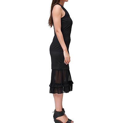 bodycon ruffle hem dress Fashion Solid Ruffle Hem Bodycon Dress  Beachsissi
