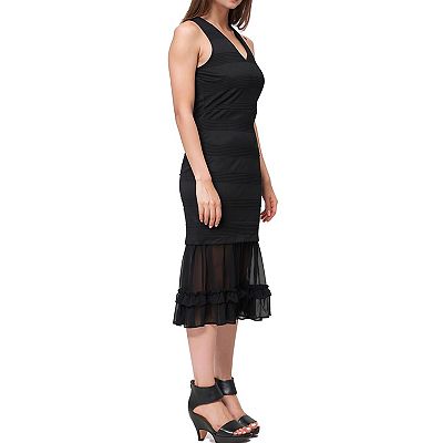 v neck ruffle bodycon dress womens elegant deep v neck ruffle trim belted bodycon dress