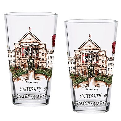 Wisconsin Badgers 2-Pack 16oz. Laura Wilcox University Pint Set