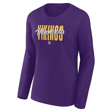 Women's Purple Minnesota Vikings Grip Long Sleeve T-Shirt
