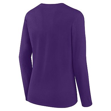 Women's Purple Minnesota Vikings Grip Long Sleeve T-Shirt