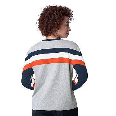 Women's Starter Heather Gray Houston Astros Triple A Fashion Color Block Long Sleeve Top