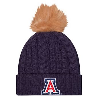 Women's New Era Navy Arizona Wildcats Luxury��Cuffed Knit Hat with Pom