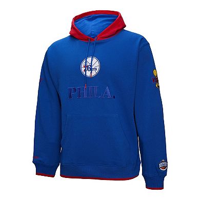 Men's Mitchell & Ness Royal Philadelphia 76ers Hardwood Classics Team OG 3.0 Pullover Hoodie