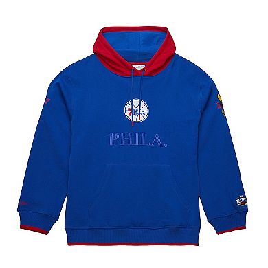 Men's Mitchell & Ness Royal Philadelphia 76ers Hardwood Classics Team OG 3.0 Pullover Hoodie
