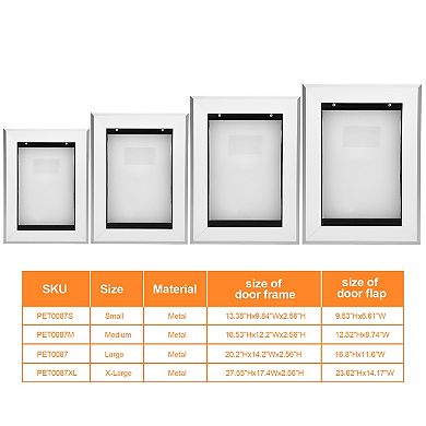 Pet Dogs Large Metal Magnetic Locking Single-flap Door