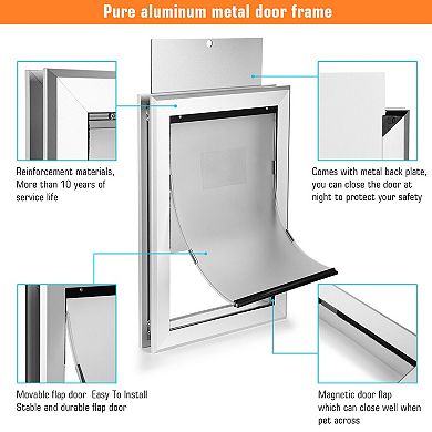 Pet Dogs Large Metal Magnetic Locking Single-flap Door