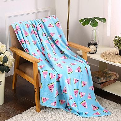 Holiday Watermelon Design Micro Plush Throw Blanket