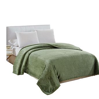 Micro Plush Popcorn Solid Blanket with Ultra-Soft Textured Comfort