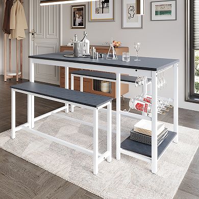 Contemporary 3 Pcs Metal Dining Set