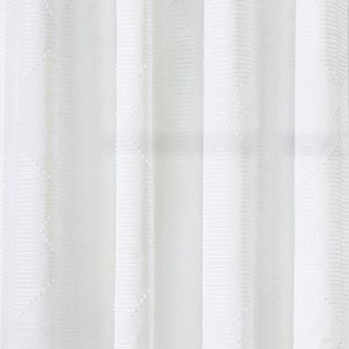 Diamante Sheer Grommet Exclusive Embroidered Diamond Pattern Curtain Panel