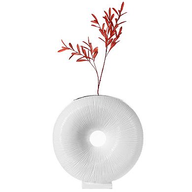 Modern Round Flat Doughnut Hole Vase