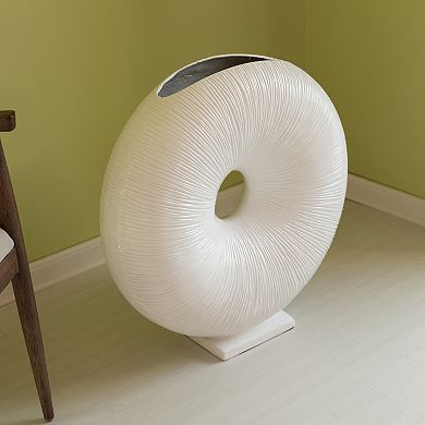 Modern Round Flat Doughnut Hole Vase