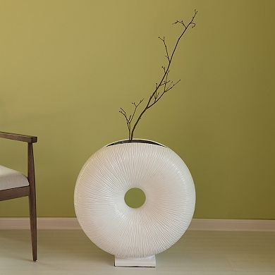 Modern Round Flat Doughnut Hole Vase