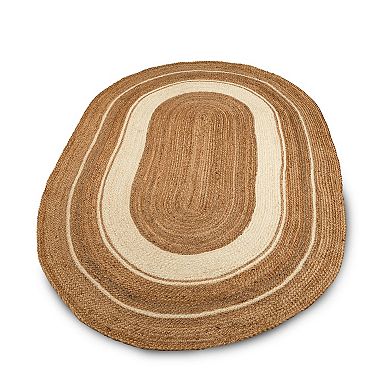 Hand Woven Oval Natural Jute Rug