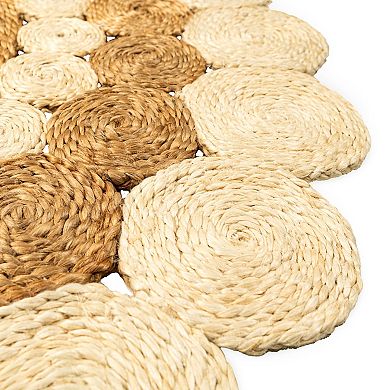 TWO-TONE ROUND BRAIDED JUTE MAT