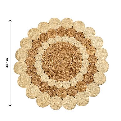 TWO-TONE ROUND BRAIDED JUTE MAT