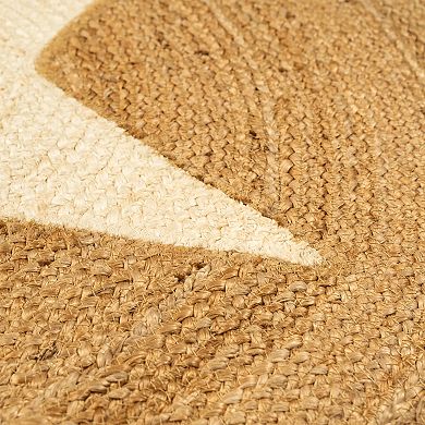 Handwoven Two Tone Round Star Jute Mat