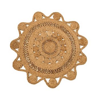 Plain Handwoven Stellar Braided Jute Lace Mat