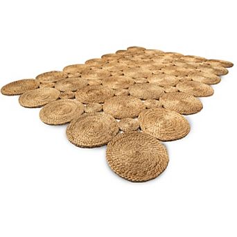 Hand Woven Geometric Patch Work Jute Rug