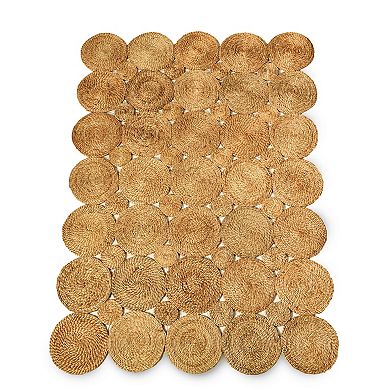 Hand Woven Geometric Patch Work Jute Rug