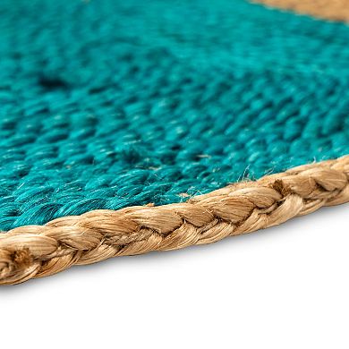 Hand-Woven Multi-Tone Capri Blue Jute Carpet