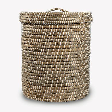 Multipurpose Cylindrical Storage Basket with Lid (Large)