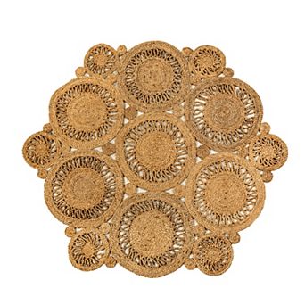 Handwoven Hexagonal Braided Jute Mat