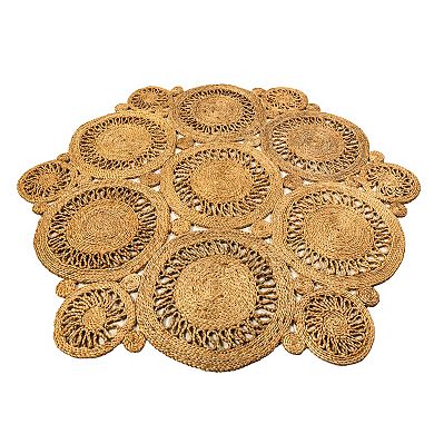 Handwoven Hexagonal Braided Jute Mat