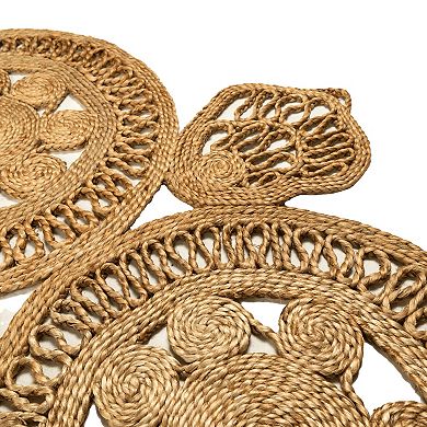 Handwoven Braided Hexagonal Jute Mat