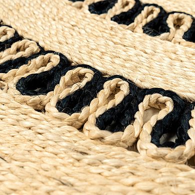 Handwoven Round Monochrome Jute Mat