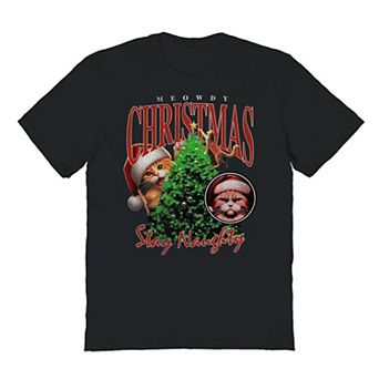 Men's Meowdy Christmas Rap Christmas Graphic Tee