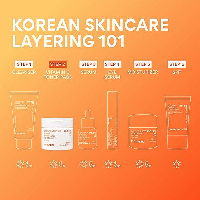 Green Tea Enzyme Vitamin C Brightening + Exfoliating Toner Pads