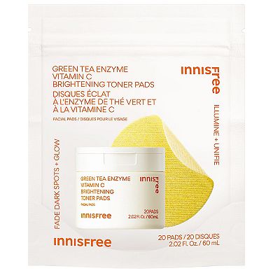 Green Tea Enzyme Vitamin C Brightening + Exfoliating Toner Pads